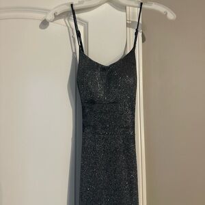 David's Bridal blue sparkly formal dress